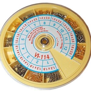 Assortiment de vis longues en maillechort dorées et blanches